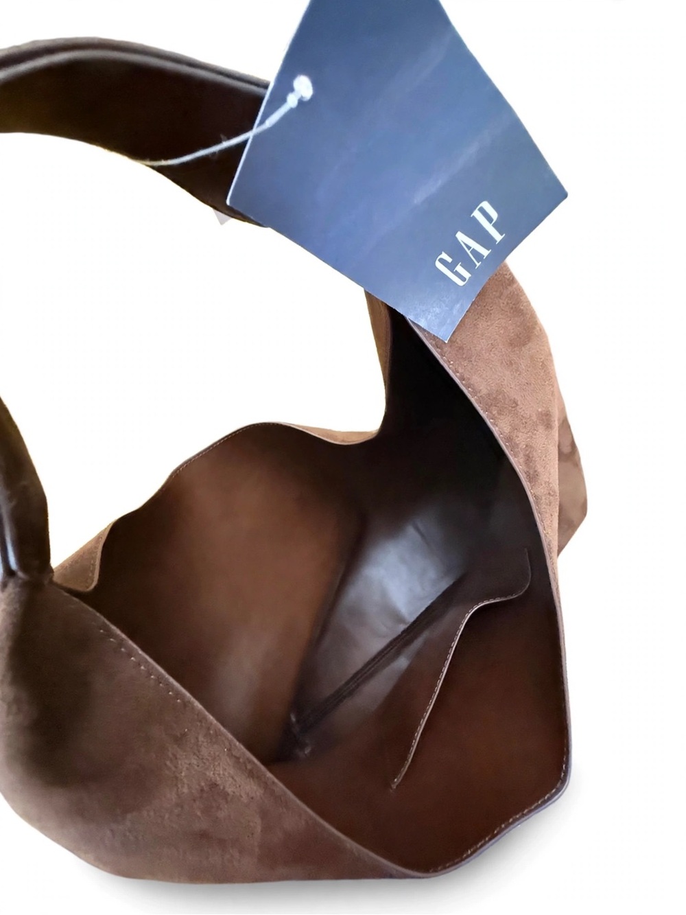 GAP Brown Suede Shoulder Hobo Bag - Picture 3 of 3